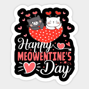 Cute Cat Happy Meowentines Valentines Day Girl Kitty Sticker